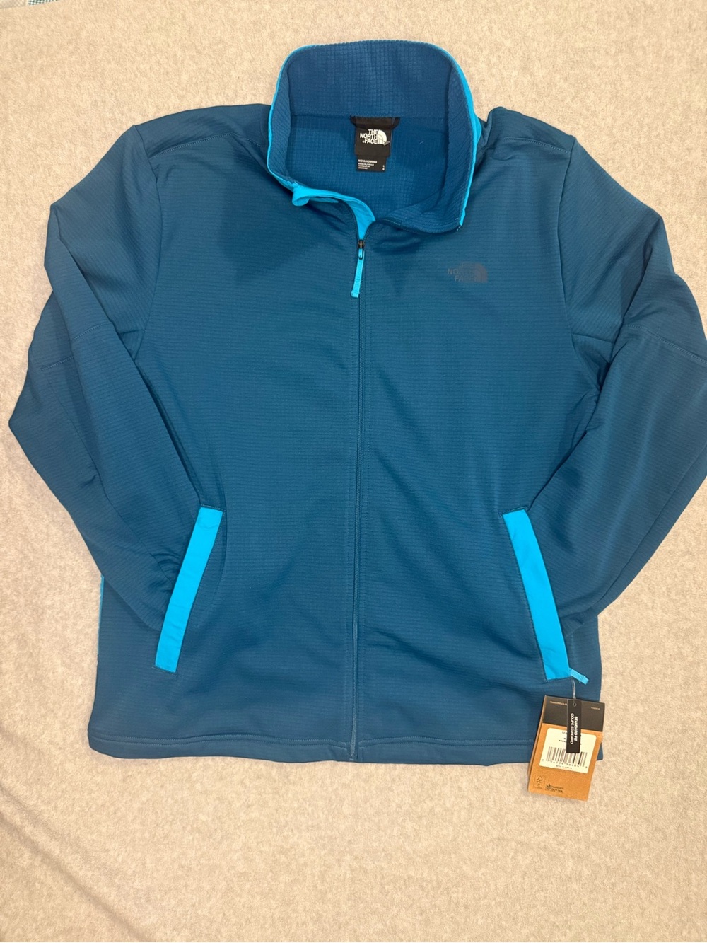 The North Face Men's Wayroute Teal Zip-Up Performance Jacket